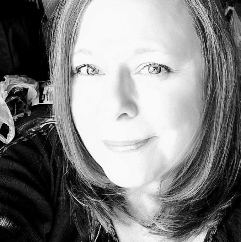 Elizabeth Eggleston in a black and white selfie photo