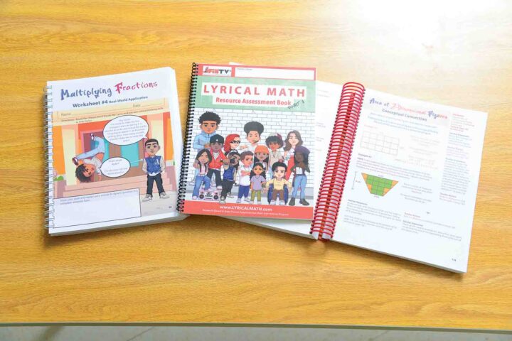 Lyrical Math books on a table
