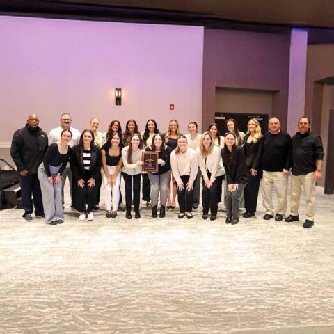 Wilmington University Softball with their DSBA award