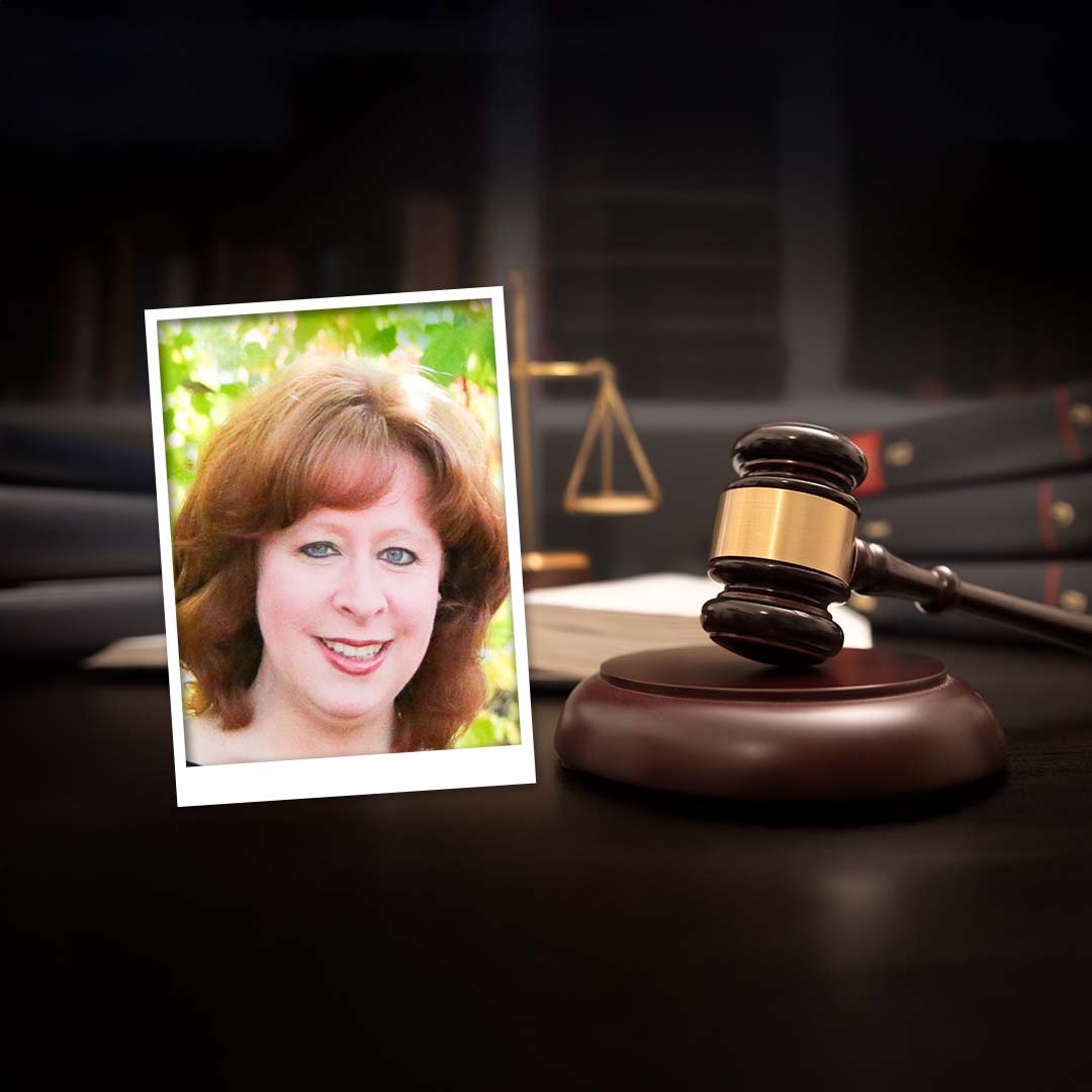 A polaroid style photo of Nicole Ballenger J.D.