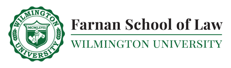 Wilmington University Farnan School of Law logo.