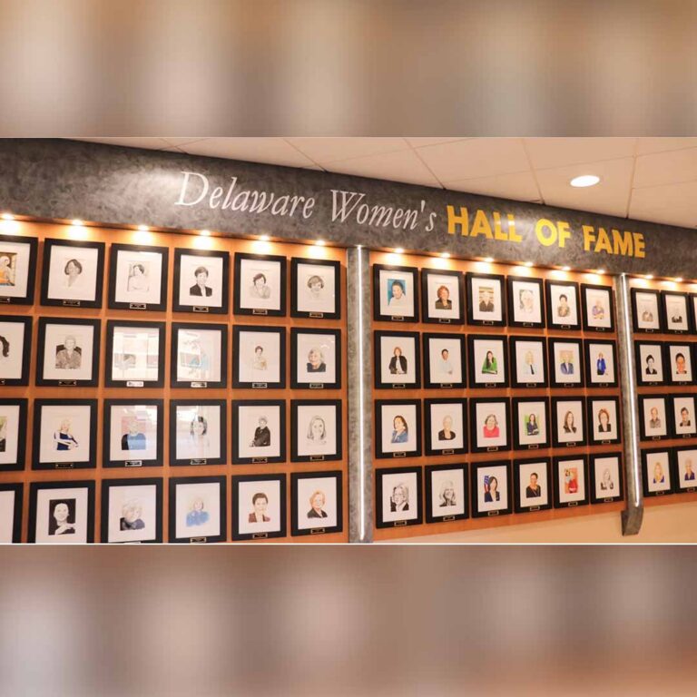 Delaware Women's Hall of Fame wall.