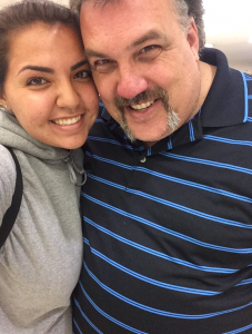 Michael Rodriguez with his daughter
