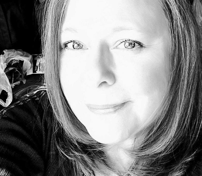 Elizabeth Eggleston in a black and white selfie photo
