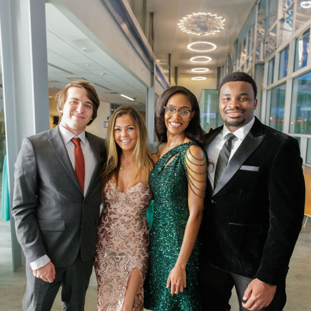 A group photo of students who attended Wilmington University's first Barrister Ball.