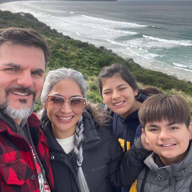 Dr. Holguin with his wife and two children.